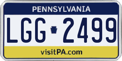 PA license plate LGG2499