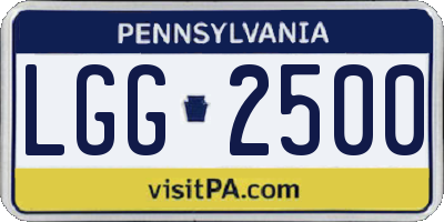 PA license plate LGG2500