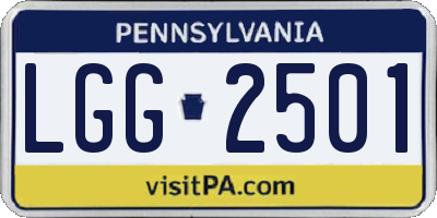 PA license plate LGG2501
