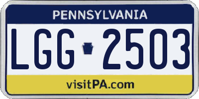PA license plate LGG2503