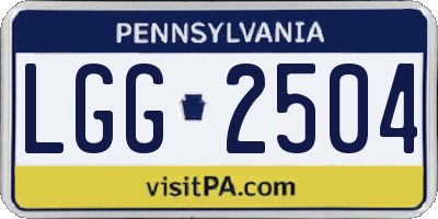 PA license plate LGG2504