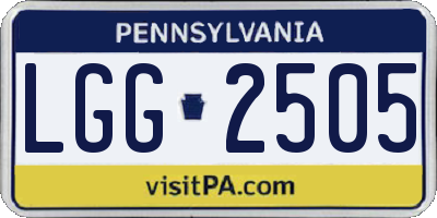 PA license plate LGG2505