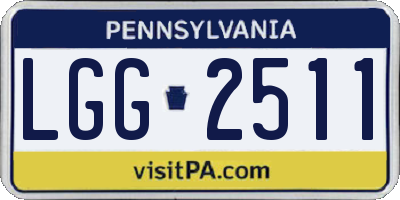 PA license plate LGG2511