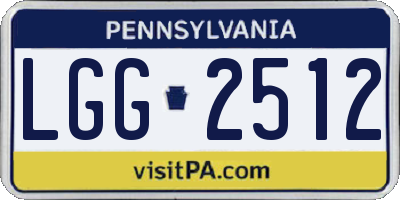 PA license plate LGG2512