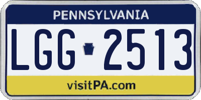 PA license plate LGG2513