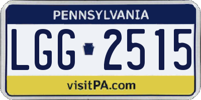PA license plate LGG2515