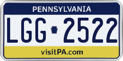 PA license plate LGG2522