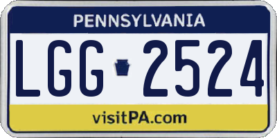 PA license plate LGG2524