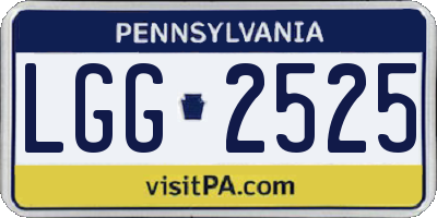 PA license plate LGG2525