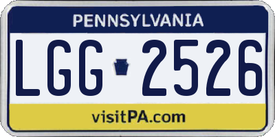 PA license plate LGG2526
