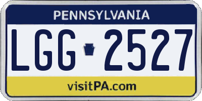 PA license plate LGG2527