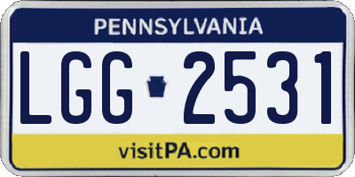 PA license plate LGG2531