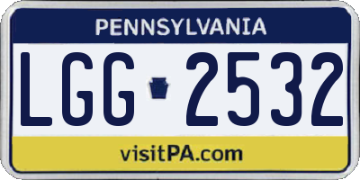 PA license plate LGG2532