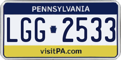 PA license plate LGG2533