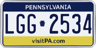PA license plate LGG2534