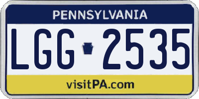 PA license plate LGG2535