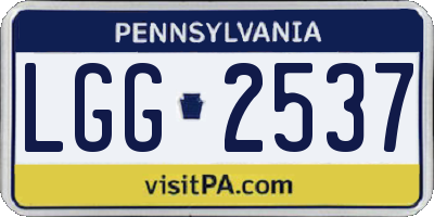 PA license plate LGG2537