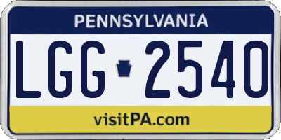 PA license plate LGG2540