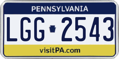 PA license plate LGG2543