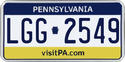 PA license plate LGG2549
