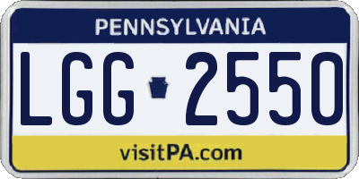 PA license plate LGG2550