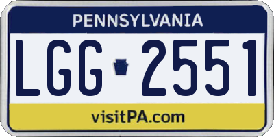 PA license plate LGG2551