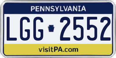 PA license plate LGG2552