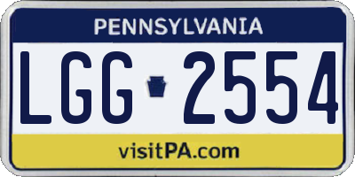 PA license plate LGG2554