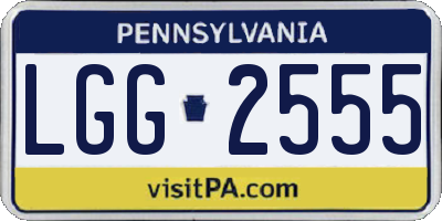PA license plate LGG2555