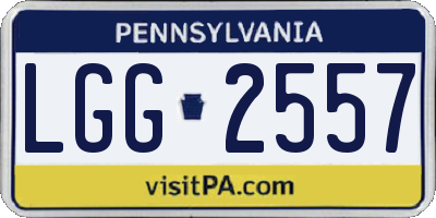 PA license plate LGG2557