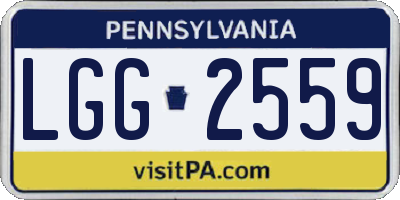 PA license plate LGG2559