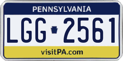 PA license plate LGG2561