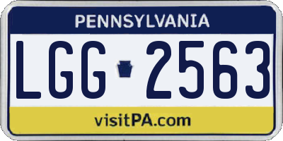 PA license plate LGG2563