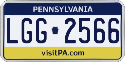 PA license plate LGG2566