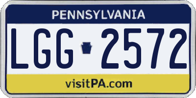 PA license plate LGG2572