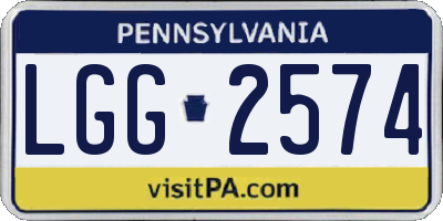 PA license plate LGG2574