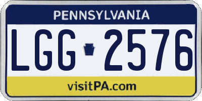 PA license plate LGG2576