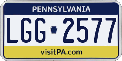 PA license plate LGG2577