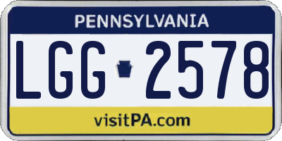 PA license plate LGG2578