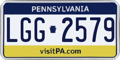PA license plate LGG2579