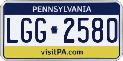 PA license plate LGG2580