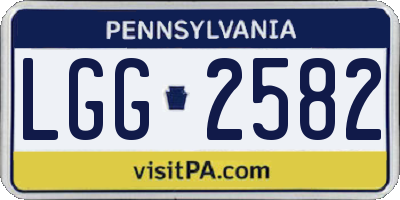 PA license plate LGG2582