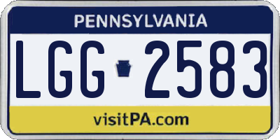PA license plate LGG2583