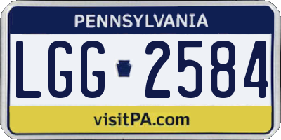 PA license plate LGG2584