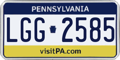 PA license plate LGG2585