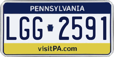 PA license plate LGG2591