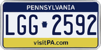 PA license plate LGG2592