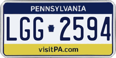 PA license plate LGG2594