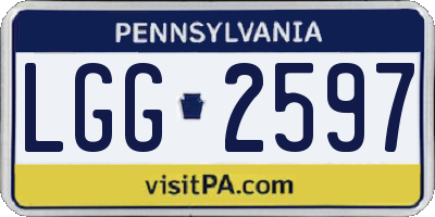 PA license plate LGG2597