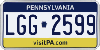 PA license plate LGG2599